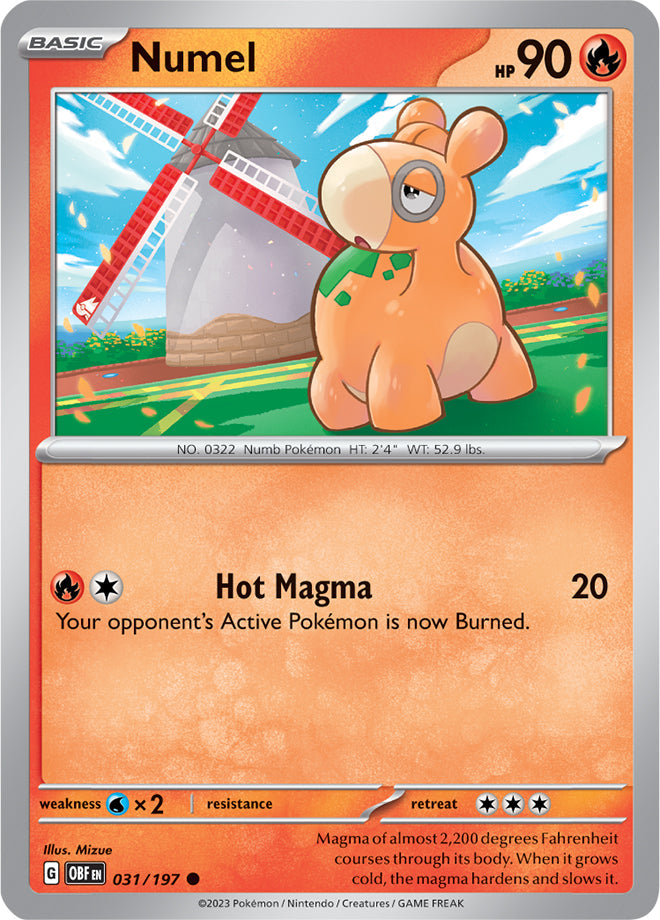 Numel #31/197 Common - Obsidian Flames Pokemon card