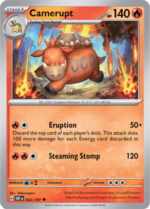 0032 Camerupt Uncommon Obsidian Flames