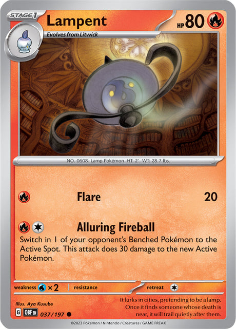 Pokemon Obsidian Flames Lampent #37