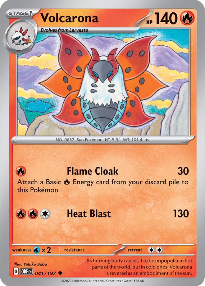 Volcarona #41/197 Uncommon - Obsidian Flames Pokemon card