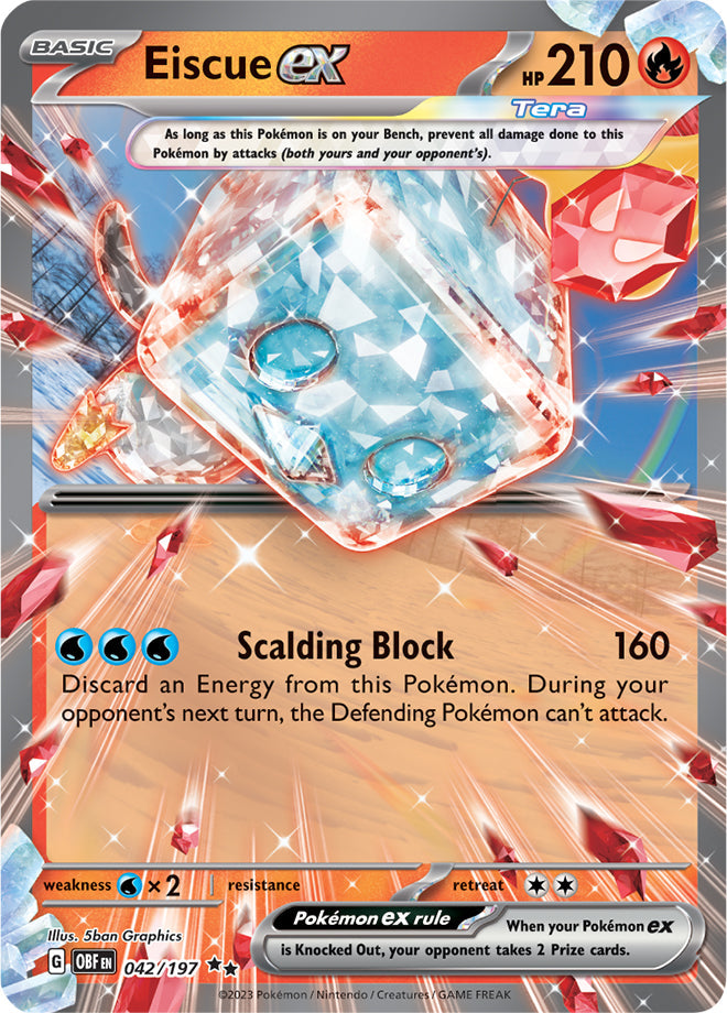 Eiscue #42/197 Double Rare - Obsidian Flames Pokemon card