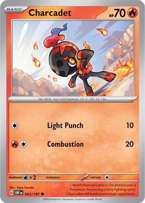 0043 Charcadet Common Obsidian Flames