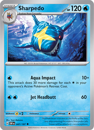 0047 Sharpedo Uncommon Obsidian Flames
