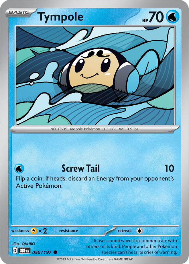 Tympole #50/197 Common - Obsidian Flames Pokemon card