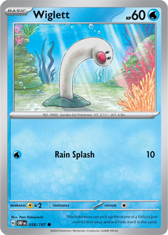 Wiglet #58/197 Common - Obsidian Flames Pokemon card