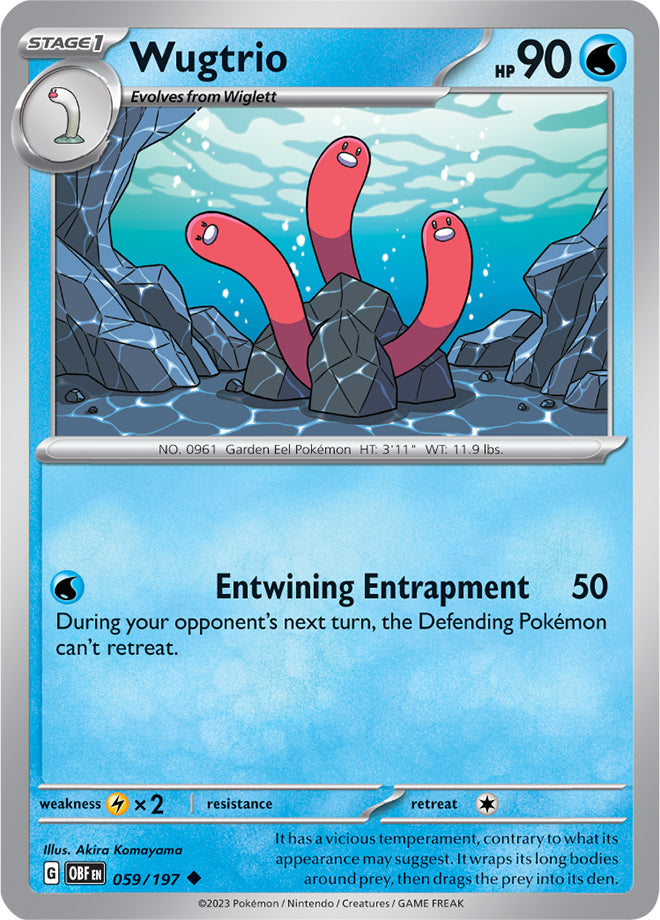 Wugtrio #59/197 Uncommon - Obsidian Flames Pokemon card