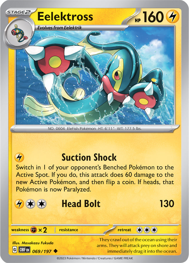 Eelektross #69/197 Uncommon - Obsidian Flames Pokemon card