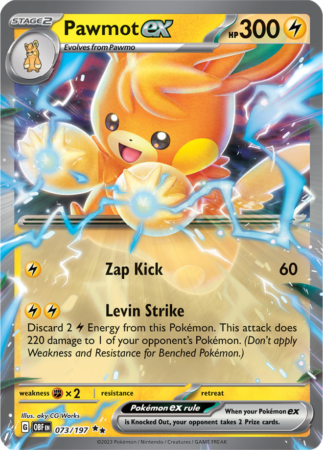 Pawmot #73/197 Double Rare - Obsidian Flames Pokemon card