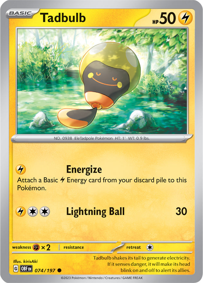 Tadbulb #74/197 Common - Obsidian Flames Pokemon card