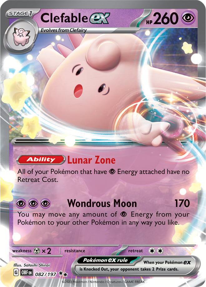 Clefable #82/197 Double Rare - Obsidian Flames Pokemon card