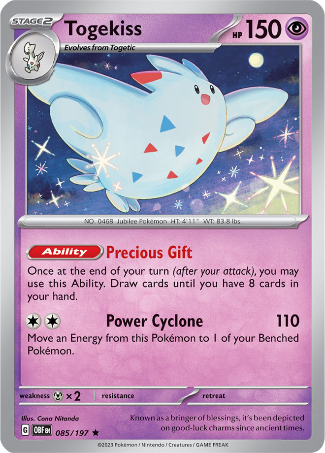 Togekiss #85/197 Rare - Obsidian Flames Pokemon card