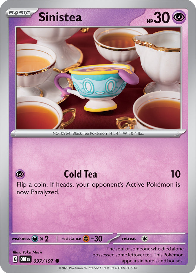 Sinistea #97/197 Common - Obsidian Flames Pokemon card