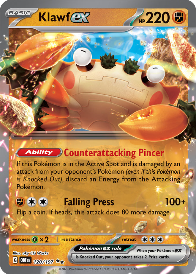Klawf #120/197 Double Rare - Obsidian Flames Pokemon card