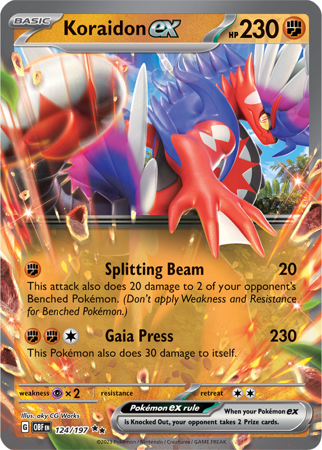 Koraidon #124/197 Double Rare - Obsidian Flames Pokemon card