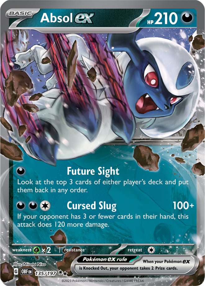 Absol #135/197 Double Rare - Obsidian Flames Pokemon card