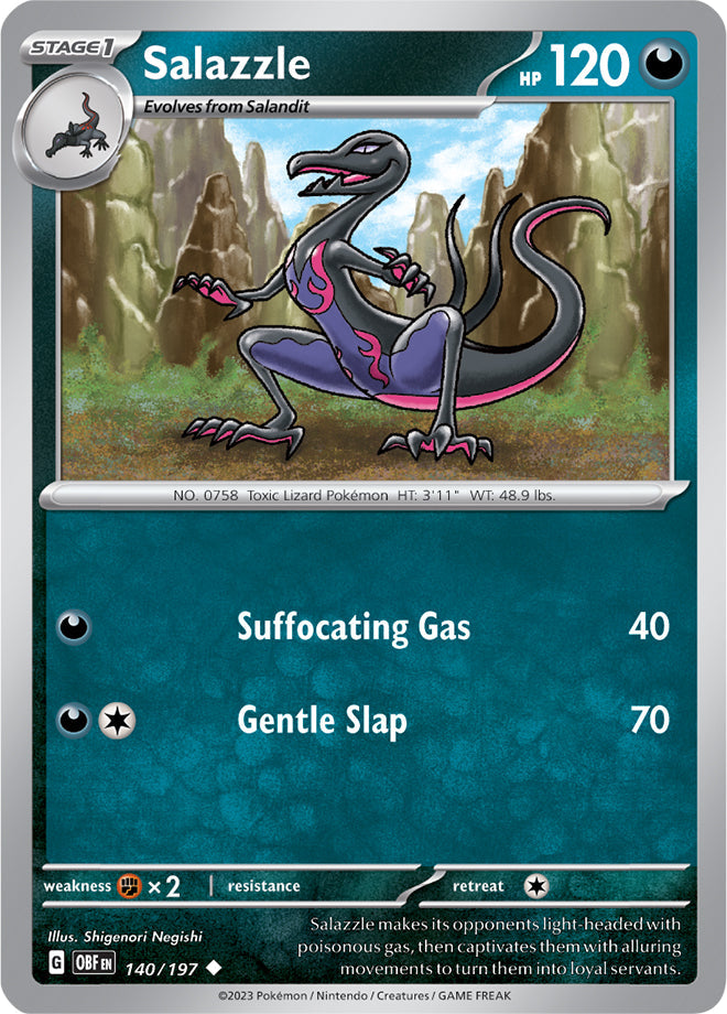 Salazzle #140/197 Uncommon - Obsidian Flames Pokemon card
