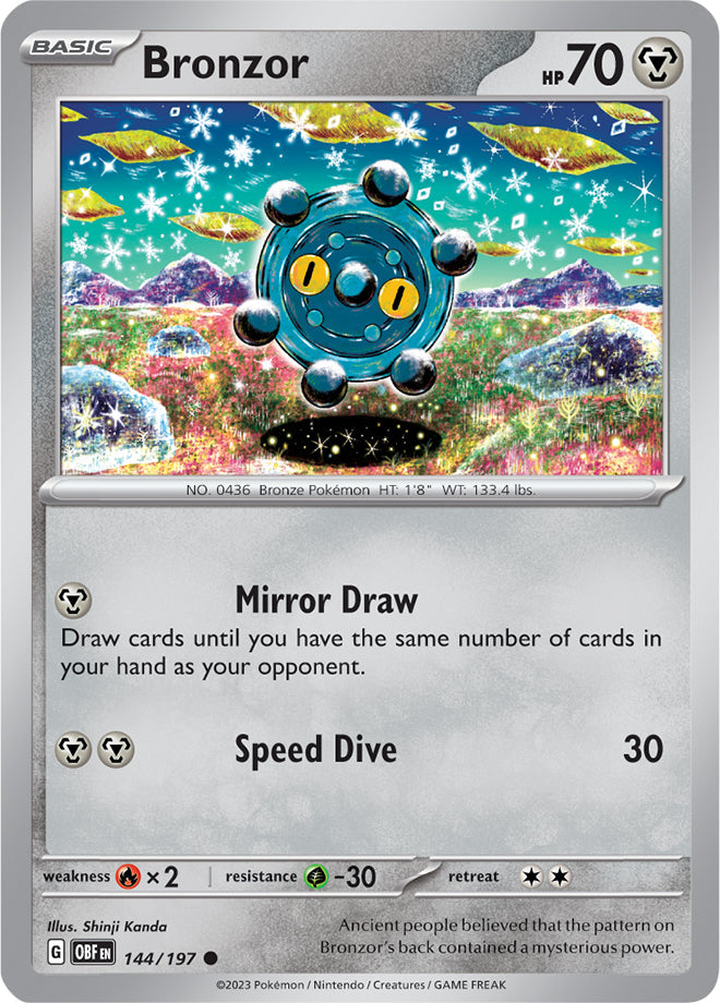 Bronzor #144/197 Common - Obsidian Flames Pokemon card