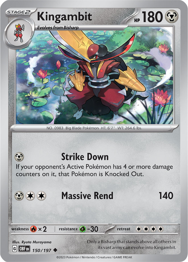 Kingambit #150/197 Uncommon - Obsidian Flames Pokemon card