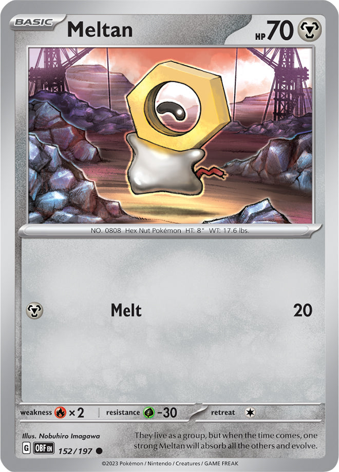 0152 Meltan Common Obsidian Flames