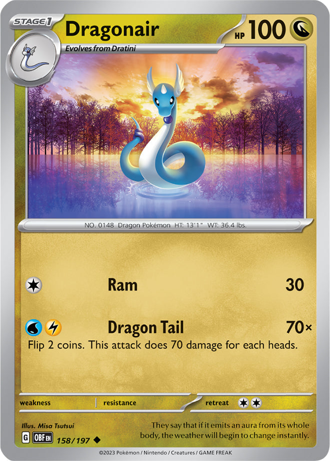 Dragonair #158/197 Uncommon - Obsidian Flames Pokemon card
