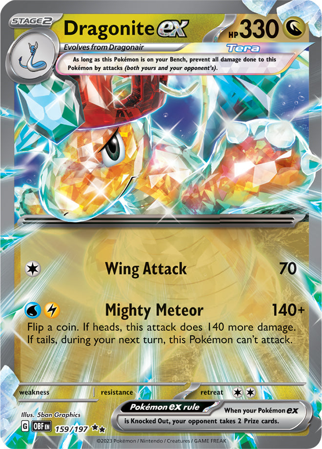 Dragonite #159/197 Double Rare - Obsidian Flames Pokemon card
