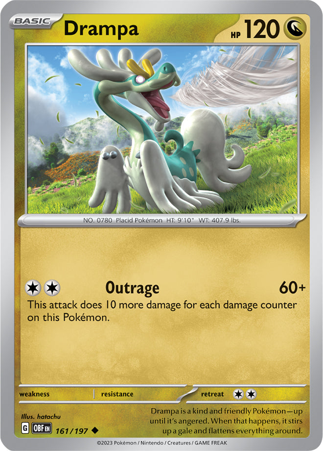 Drampa #161/197 Uncommon - Obsidian Flames Pokemon card