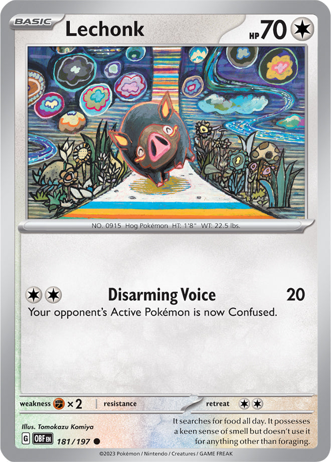 Lechonk #181/197 Common - Obsidian Flames Pokemon card