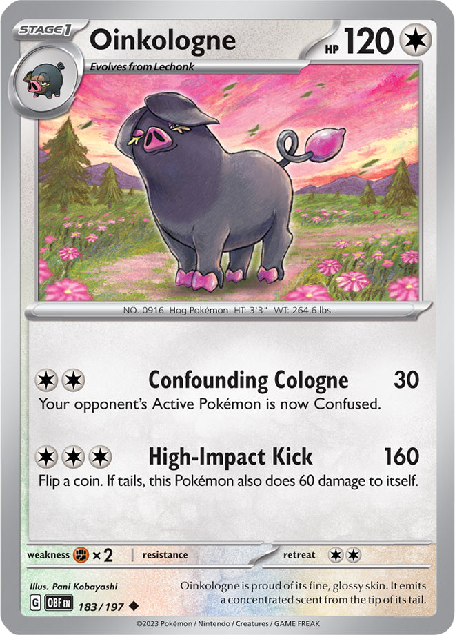 Oinkologne #183/197 Uncommon - Obsidian Flames Pokemon card
