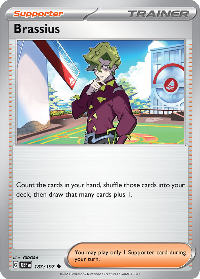 Brassius #187/197 Uncommon - Obsidian Flames Pokemon card