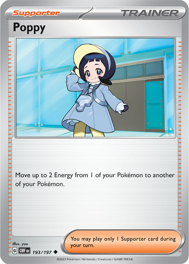 Poppy #193/197 Uncommon - Obsidian Flames Pokemon card