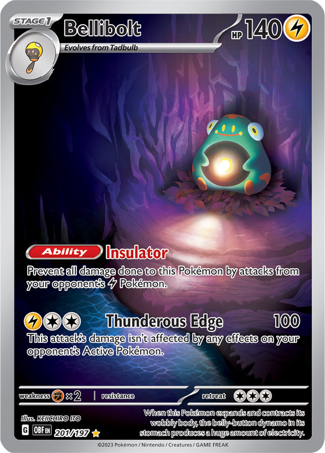 Bellibolt #201/197 Illustration Rare - Obsidian Flames Pokemon card