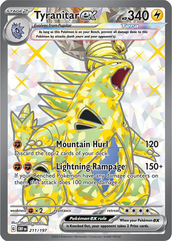 Tyranitar #211/197 Ultra Rare - Obsidian Flames Pokemon card