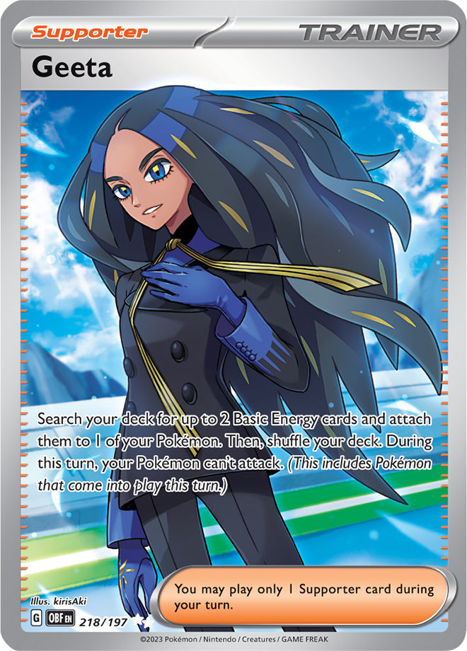 Geeta #218/197 Ultra Rare - Obsidian Flames Pokemon card