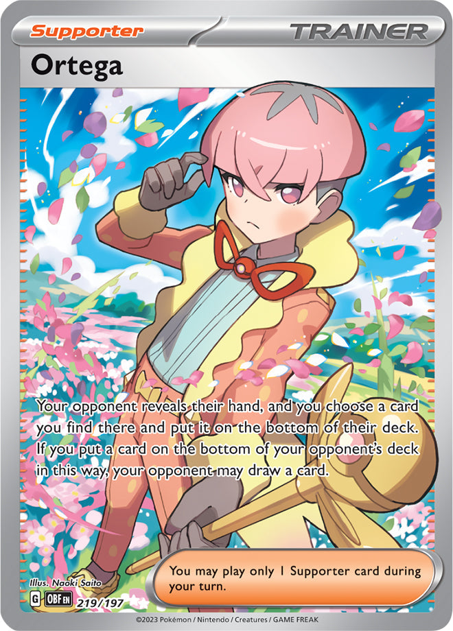 Ortega #219/197 Ultra Rare - Obsidian Flames Pokemon card