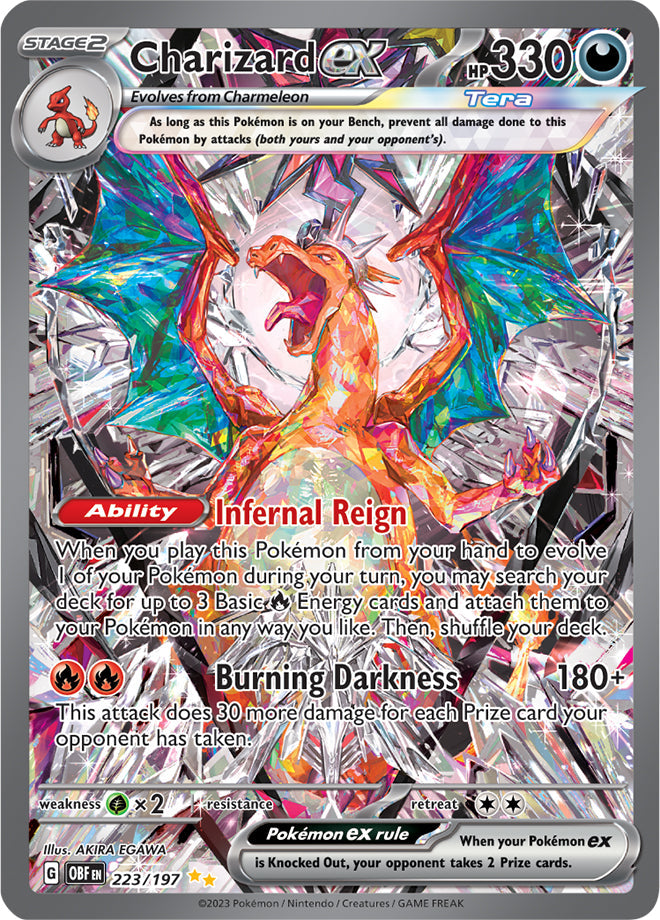 Charizard #223/197 Special Illustration Rare - Obsidian Flames Pokemon card