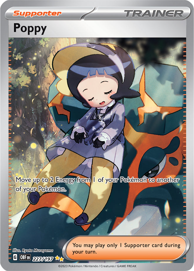 Poppy #227/197 Special Illustration Rare - Obsidian Flames Pokemon card