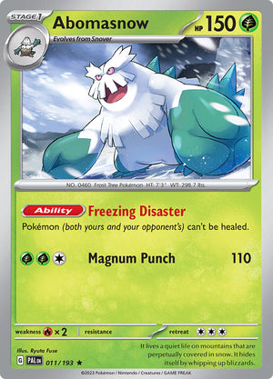 0011 Abomasnow Rare Paldea Evolved