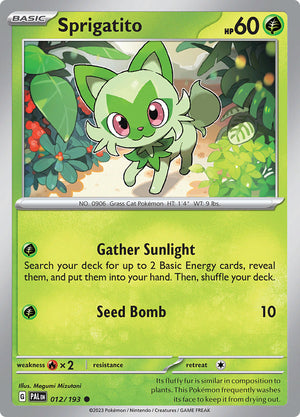 0012 Sprigatito Common Paldea Evolved