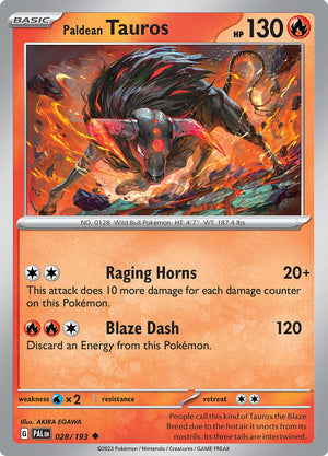 0028 Tauros Uncommon Paldea Evolved