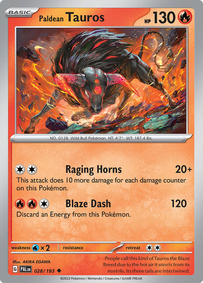 0028 Tauros Uncommon Paldea Evolved