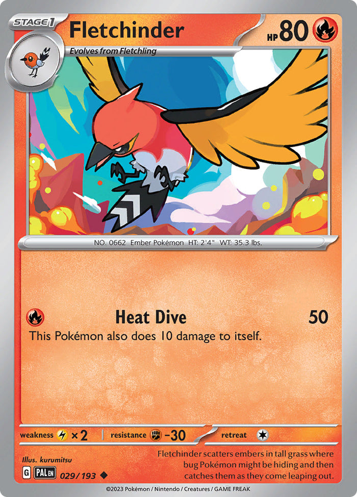 0029 Fletchinder Uncommon Paldea Evolved