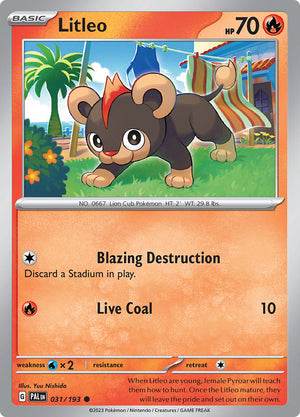 0031 Litleo Common Paldea Evolved