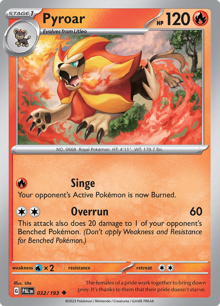 0032 Pyroar Uncommon Paldea Evolved