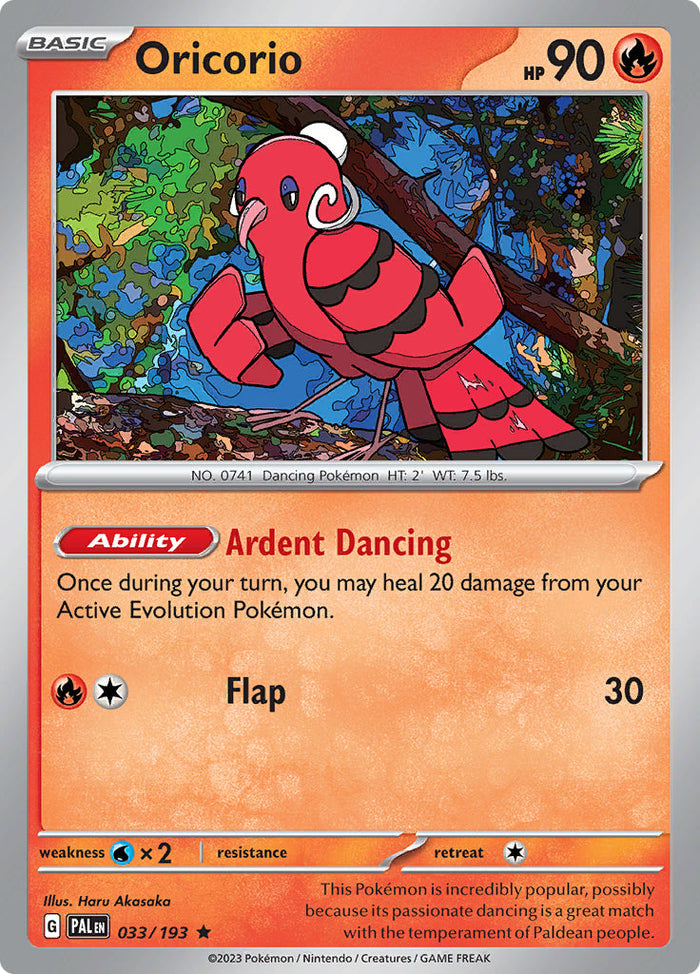 0033 Oricorio Rare Paldea Evolved