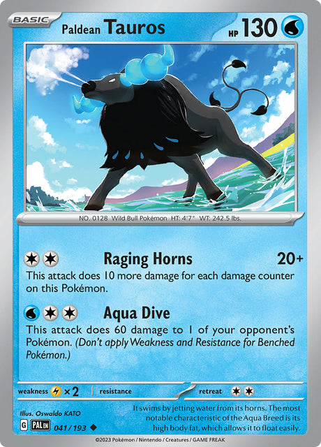 Pokemon Paldea Evolved Paldean Tauros #41