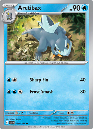 0059 Arctibax Uncommon Paldea Evolved