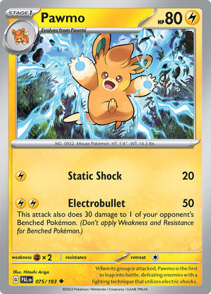 0075 Pawmo Uncommon Paldea Evolved