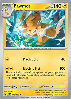 0076 Pawmot Rare Paldea Evolved