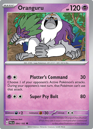 0094 Oranguru Uncommon Paldea Evolved