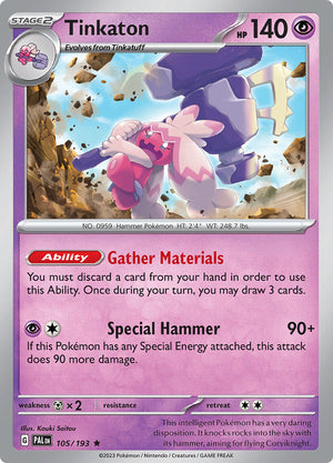 0105 Tinkaton Rare Paldea Evolved